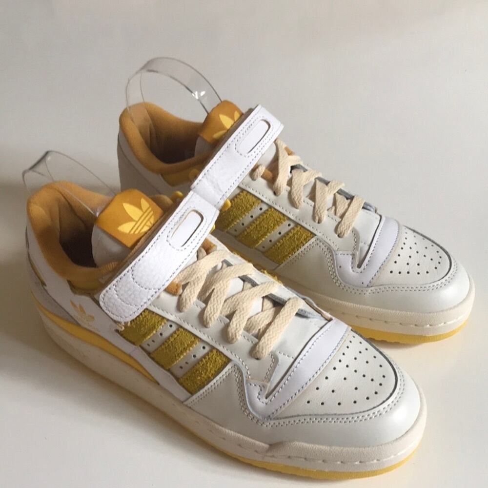 Adidas Forum 84 Low Mens Sz 8 Athletic Sneaker Shoes White Yellow GX4537 NWOT